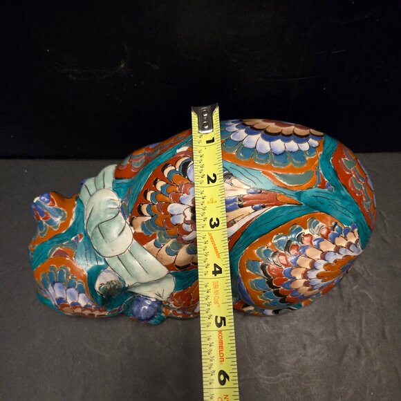 VINTAGE ASIAN HAND PAINTED PORCELAIN CAT - Picture 12 of 13